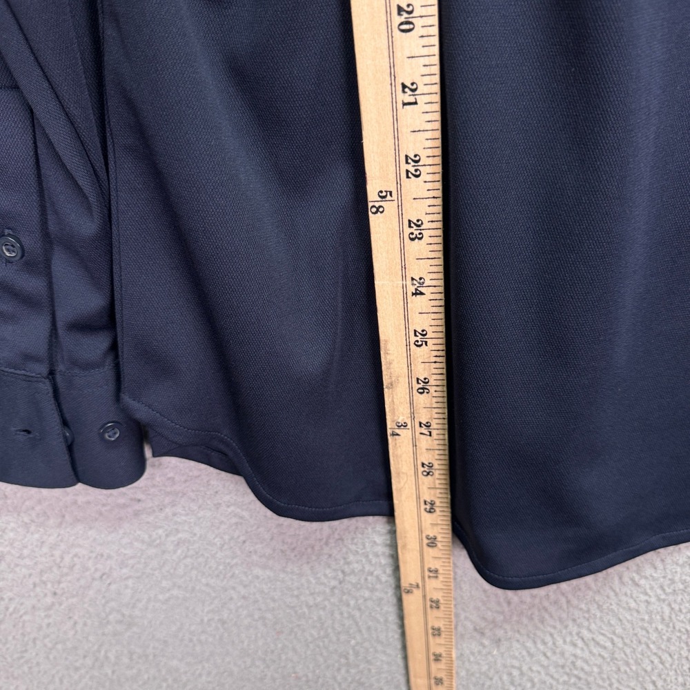 Quince Shirt Mens M Navy Blue Commuter Stretch Pique Long Sleeve Button Preppy - Picture 7 of 10